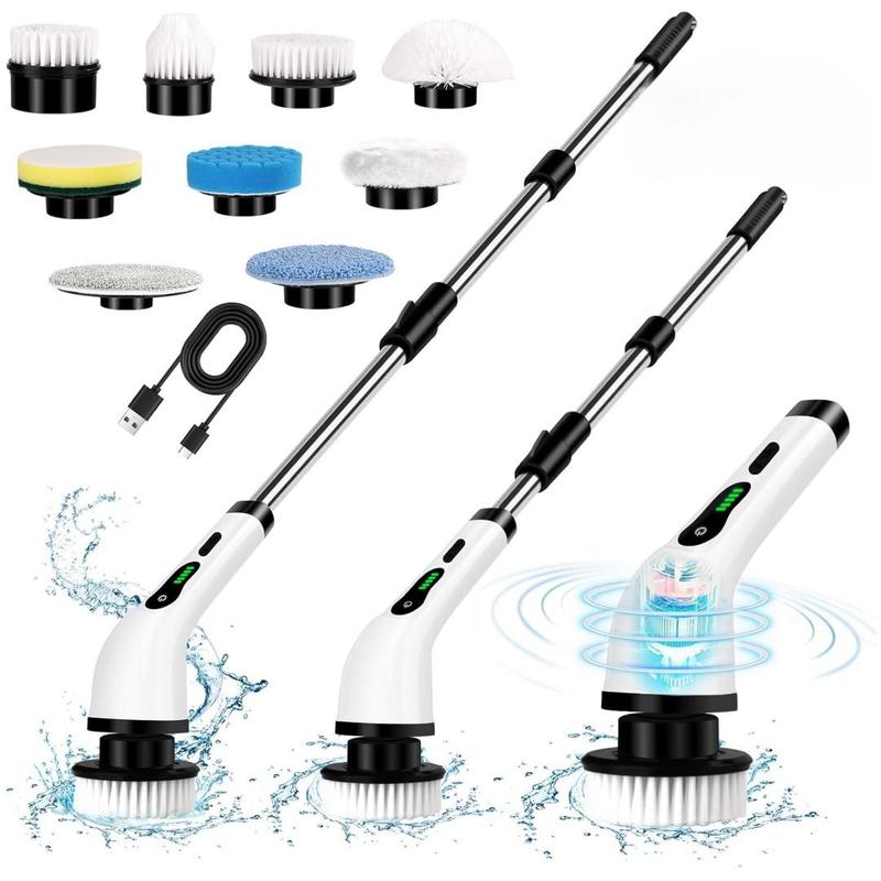 Wireless 9 in 1 Electric Spin Scrubber with 9 replaceable Brush Heads