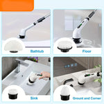 Wireless 9 in 1 Electric Spin Scrubber with 9 replaceable Brush Heads