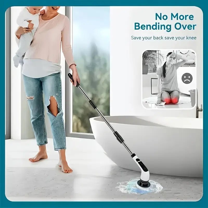 Wireless 9 in 1 Electric Spin Scrubber with 9 replaceable Brush Heads