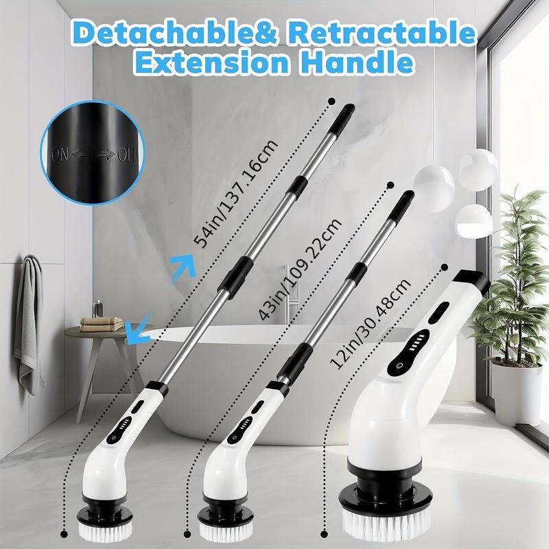 Wireless 9 in 1 Electric Spin Scrubber with 9 replaceable Brush Heads